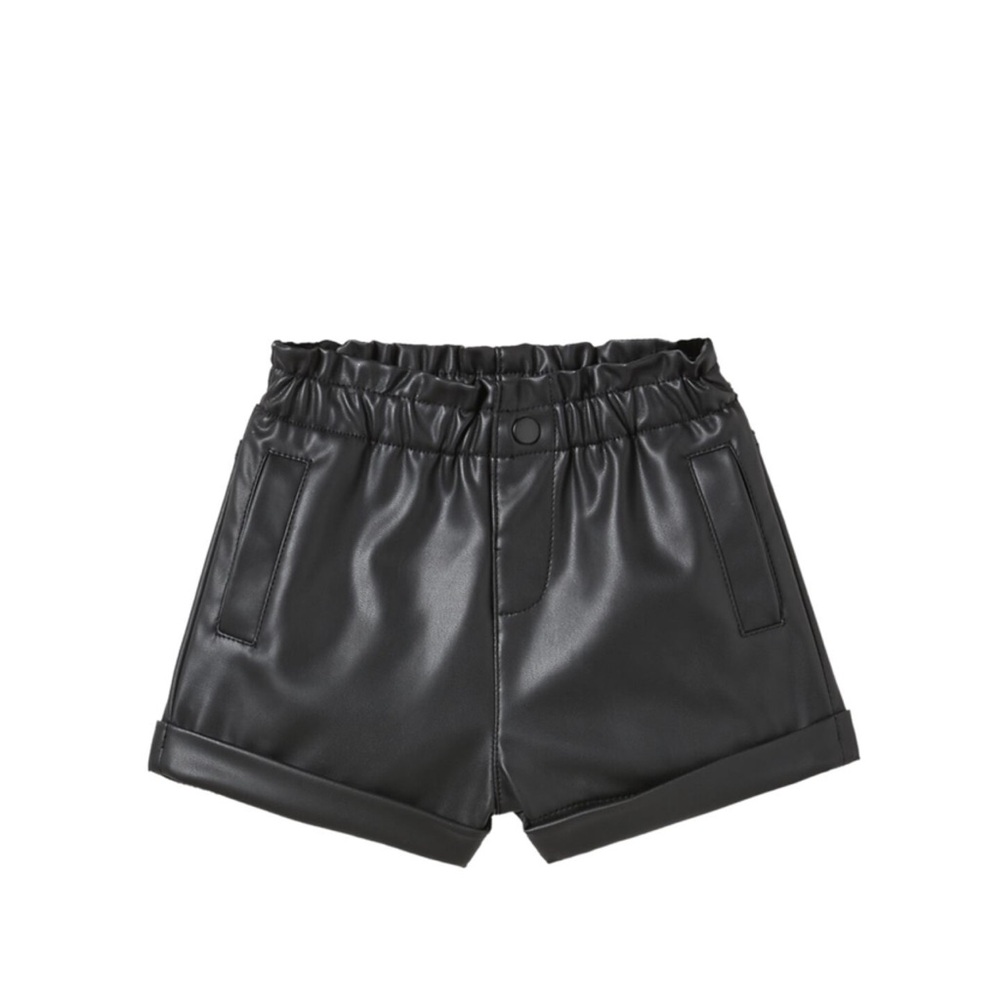 Zara black faux leather shorts